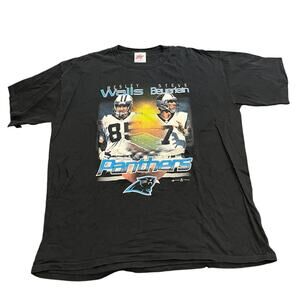 Vintage‎ 2000 Carolina Panthers NFL Wills Beuerlein Football Black T Shirt XXL